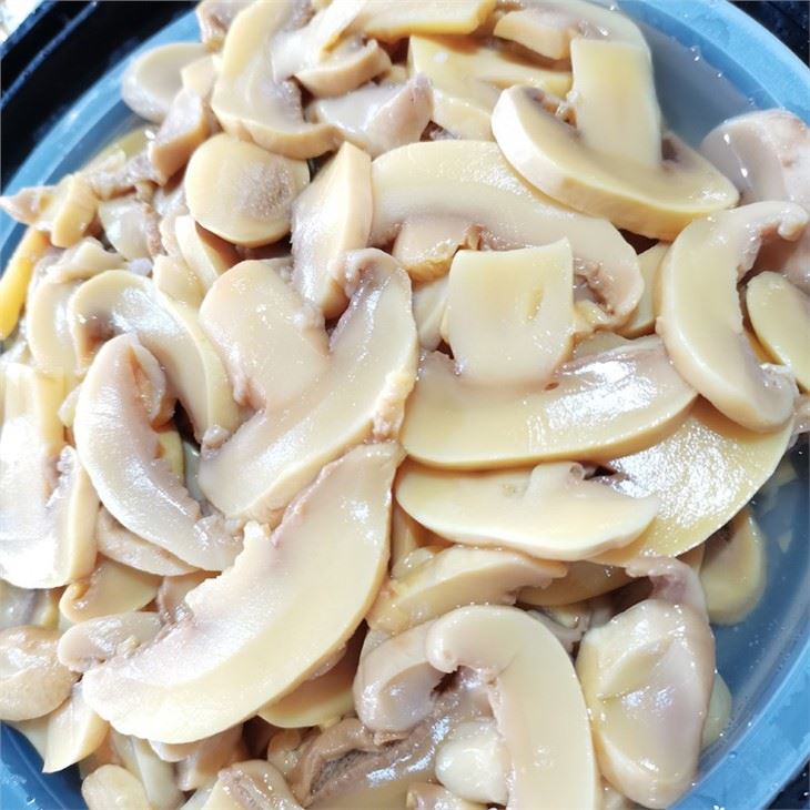 PNS mushroom in brine in drums